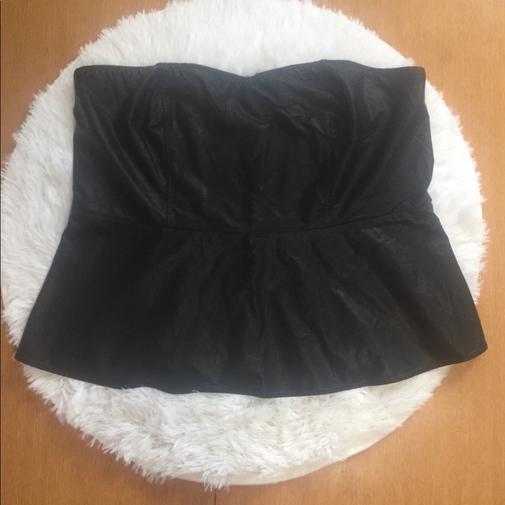 Torrid faux/vegan leather peplum bandeau sz1